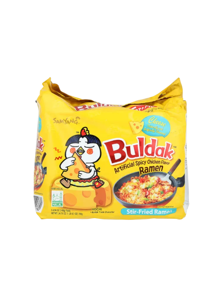 SAMYANG Buldak Bokkeum Myeon Огненно-острый сырный рамен 5х140 гр.