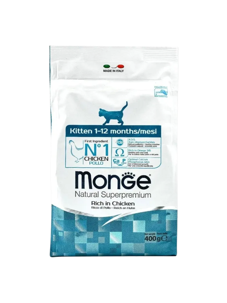 Monge Natural Superpremium Kitten Rich in Chicken\корм для котят 400гр