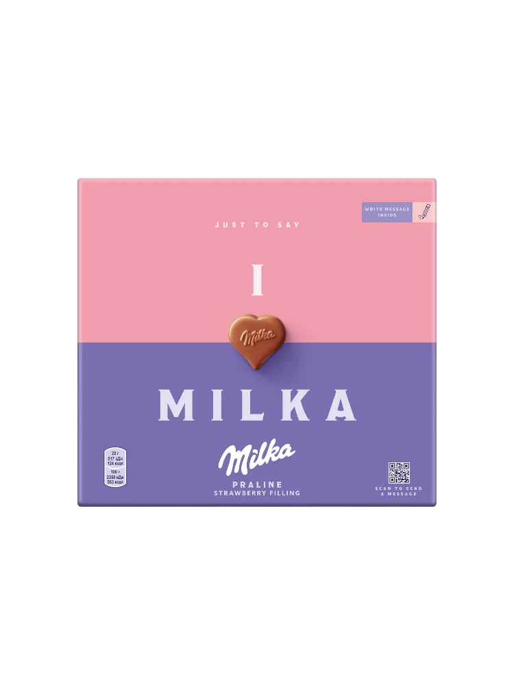 ШОКОЛАД MILKA 110Г МОЛОЧНЫЙ С КЛУБНИЧНОЙ НАЧИНКОЙ