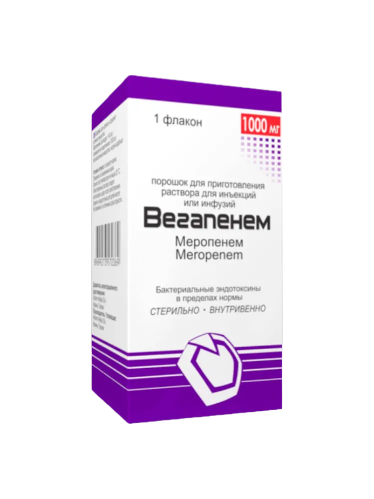 Вегапенем пор д/ра-ра 1000мг 20мл №1