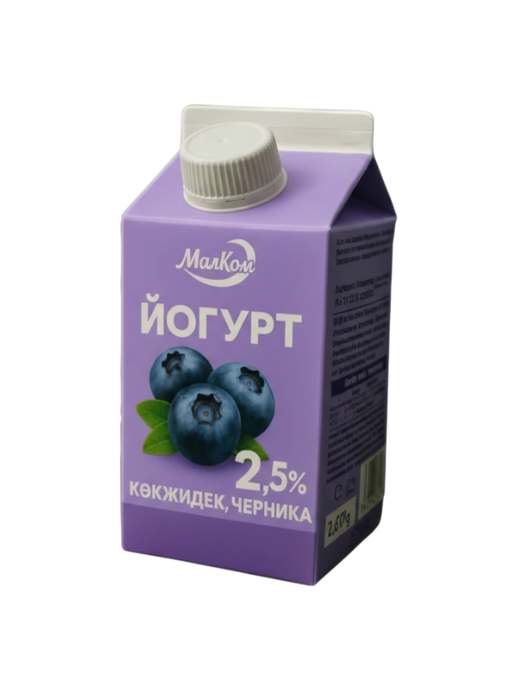 ЙОГУРТ МОЛКОМ ПИТЬЕВОЙ ЧЕРНИКА 2,5% 450МЛ - фото 1