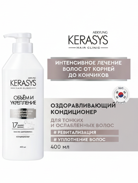 KeraSys кондиционер Объем и укрепление 400 мл