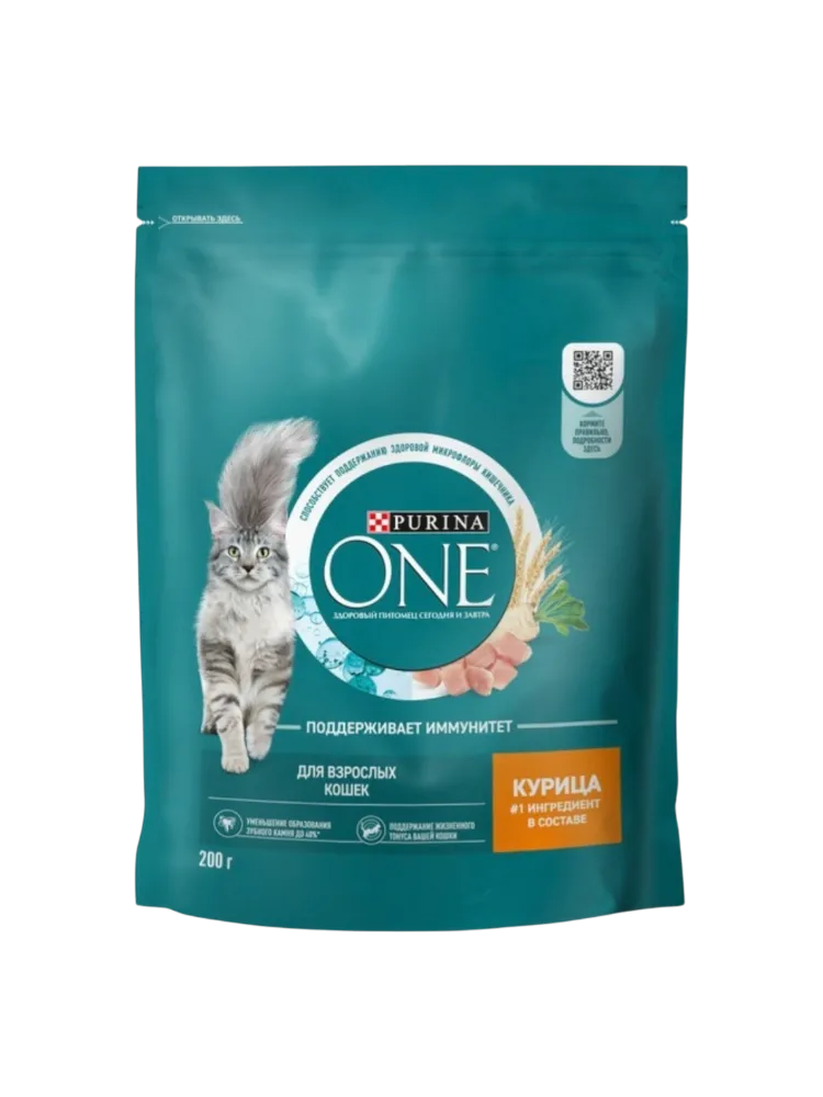 Purina One для взрослых курица, злаки 0.2 кг