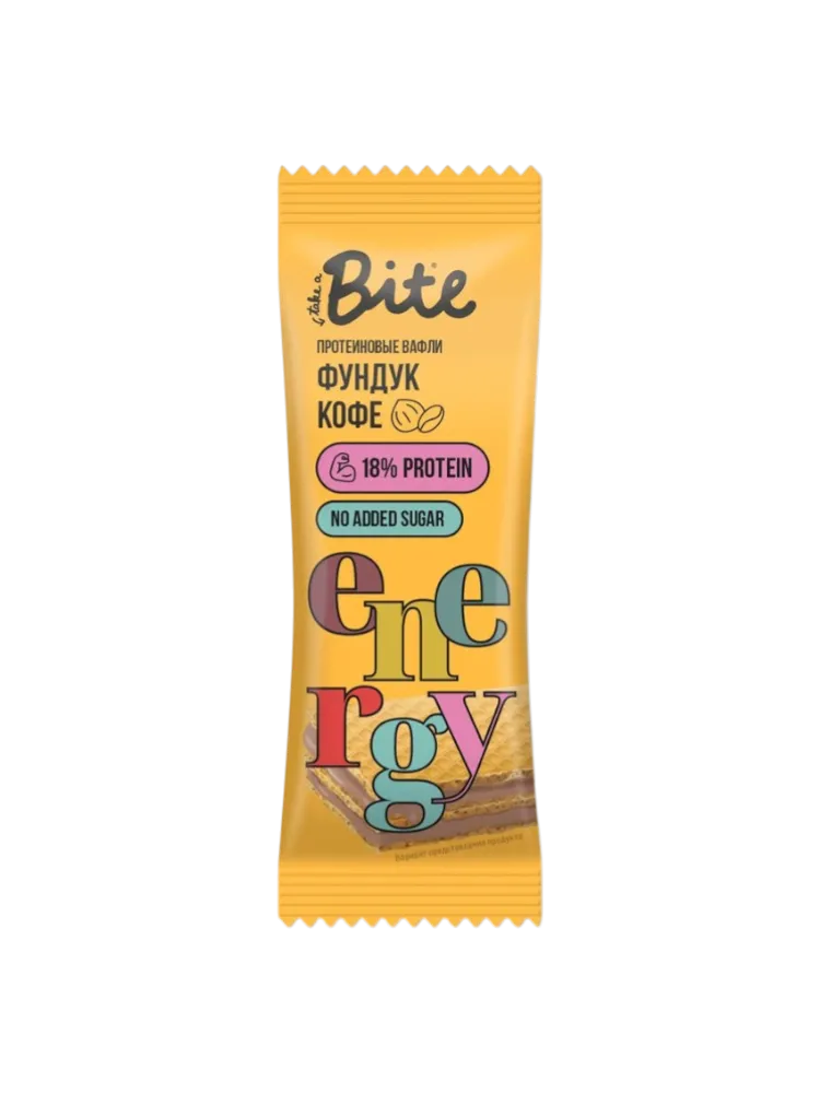 ВАФЛИ BITE ПРОТЕИНОВЫЕ ФУНДУК-КОФЕ 35 Г