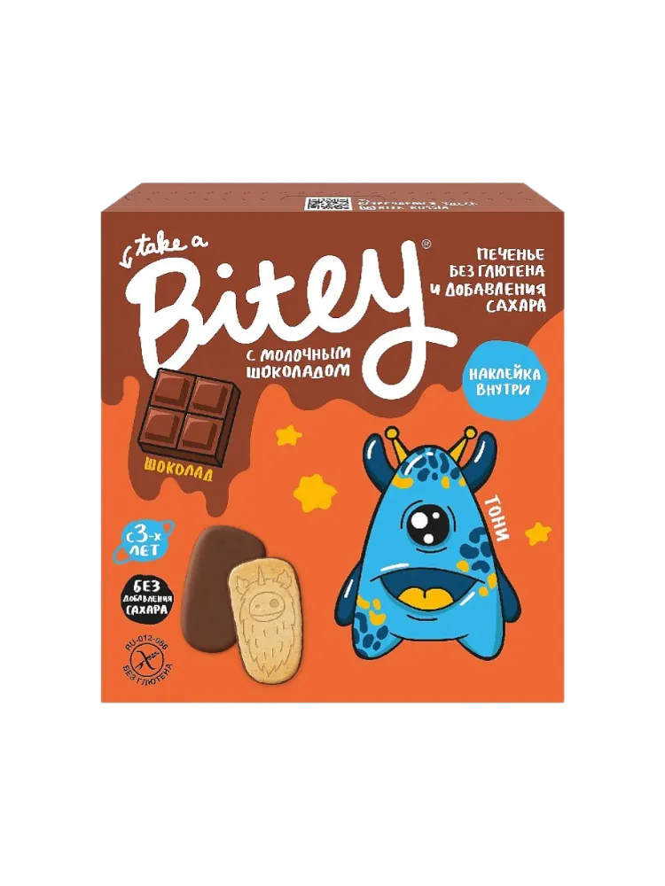 ПЕЧЕНЬЕ В ШОКОЛАДЕ BITEY ШОКОЛАД 125Г ДЕТЯМ С 3-Х ЛЕТ