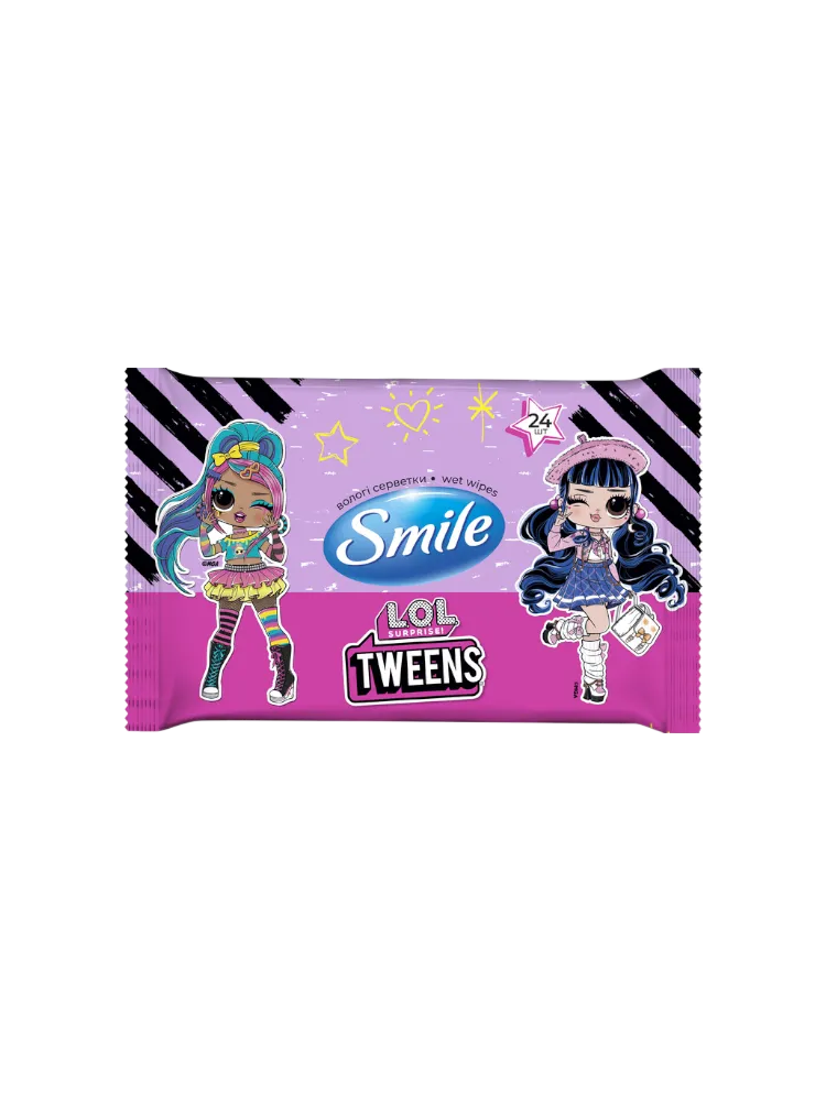 САЛФЕТКИ ВЛАЖНЫЕ SMILE ЛИЦЕНЗИОННЫЕ ГЕРОИ 24ШТ
