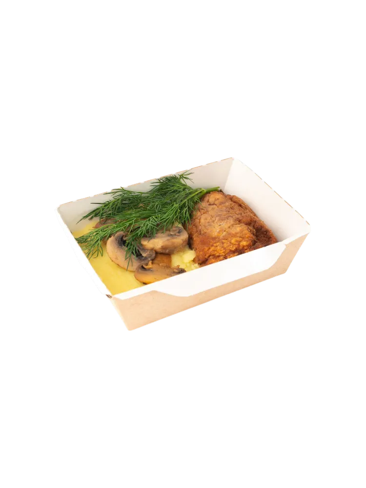 КАРТОФЕЛЬНОЕ ПЮРЕ С КУРИНОЙ КОТЛЕТОЙ (КАФЕ)