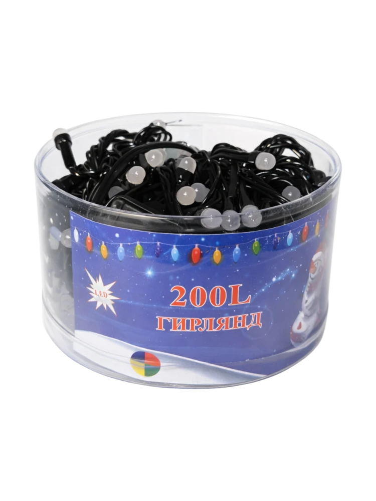 Новогоднее украшение лампочки черные 200L