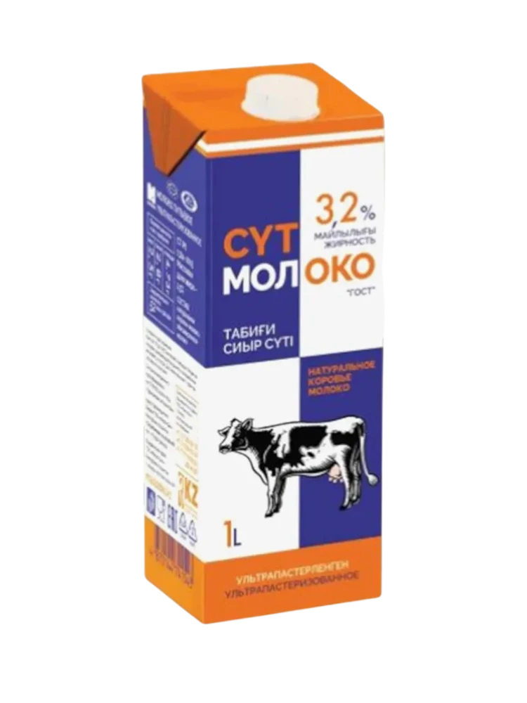 МОЛОКО ГОСТ 1Л УЛЬТРАПАСТЕРИЗОВАННОЕ 3,2% ТВА - фото 1