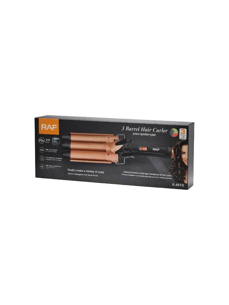 Тройная плойка для волос RAF R.481G 3 Barrel Hair Curler