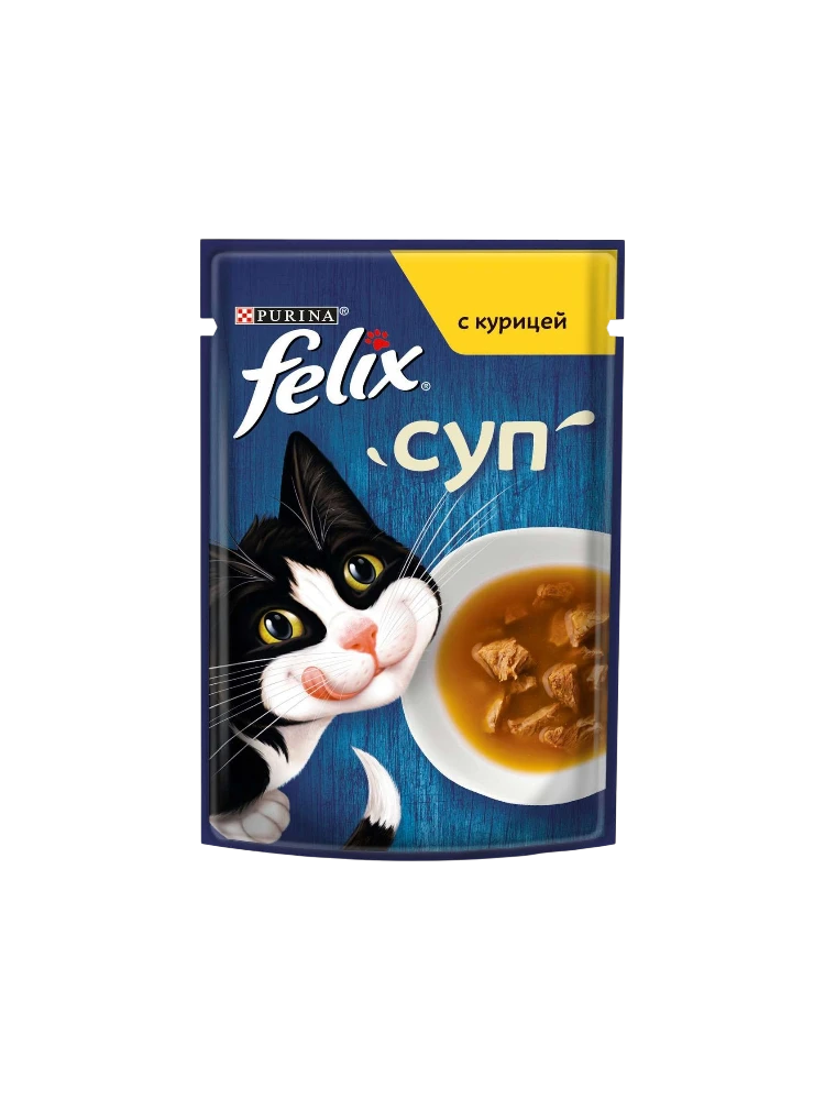 КОРМ Д/КОШЕК FELIX 48Г СУП КУРИЦА 