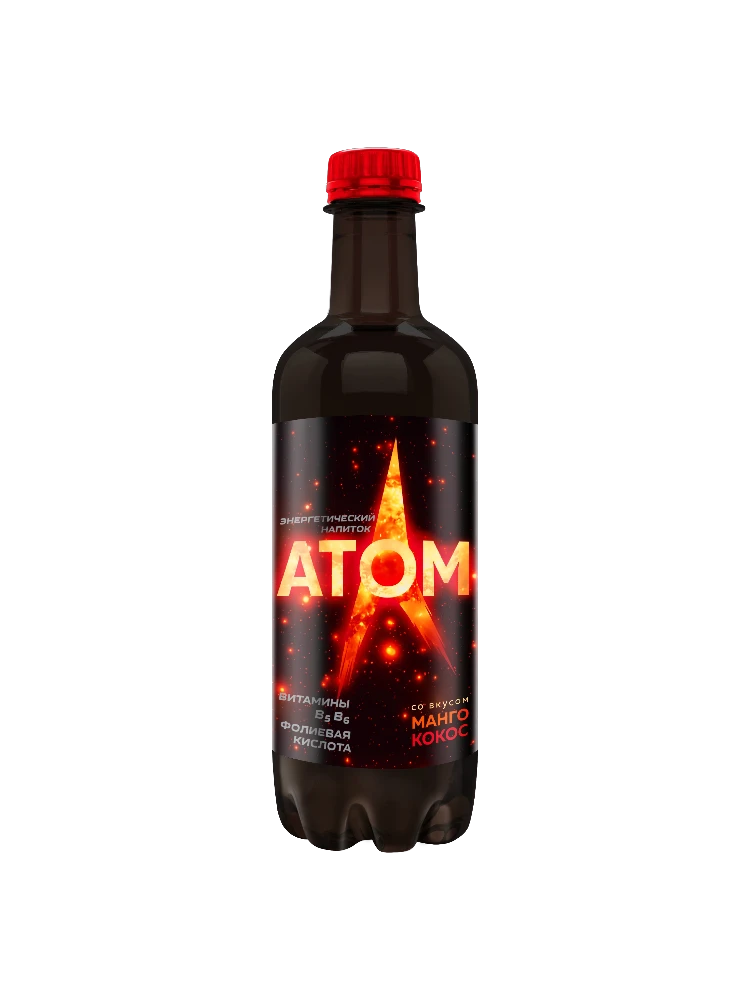НАПИТОК ЭНЕРГЕТ AQUEENA АТОМ 0.5Л MANGO ПЛ/Б