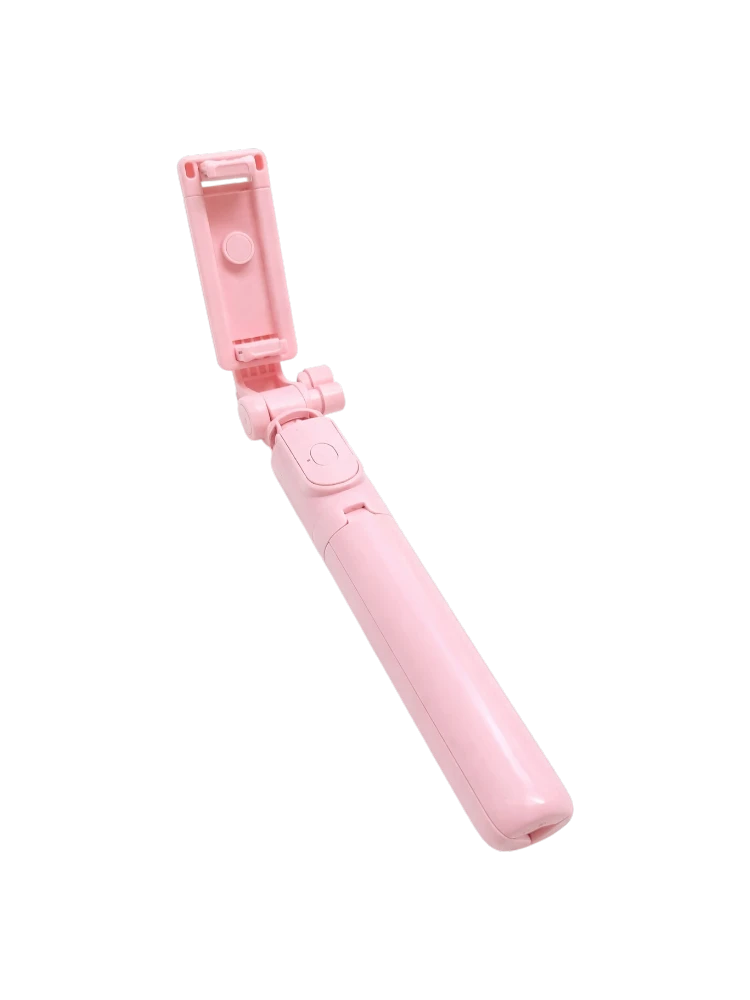 Селфи-палка штатив 3-в-1 с Bluetooth-пультом (Розовый)