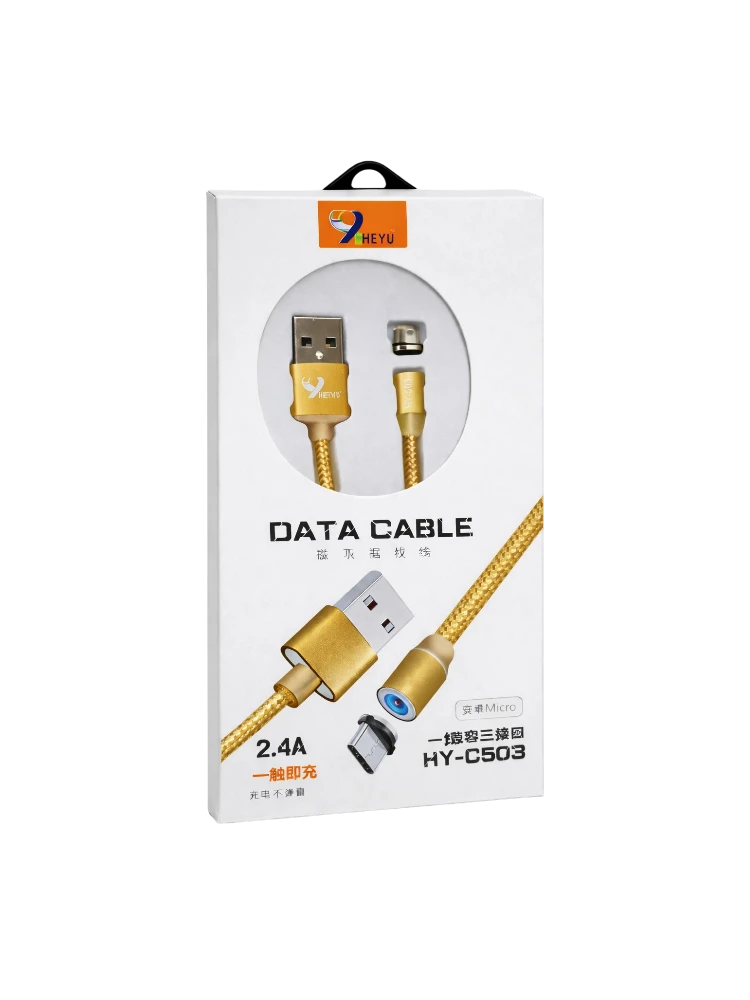Магнитный кабель 3-в-1 для зарядки и данных (Micro-USB, Type-C, Lightning), 1м - фото 3