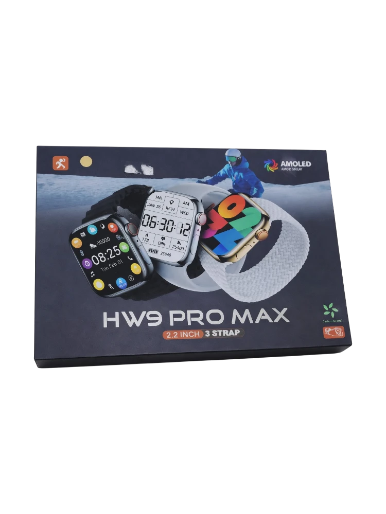 Смарт-часы HW9 Pro Max (49mm) — AMOLED экран и 3 ремешка в комплекте!