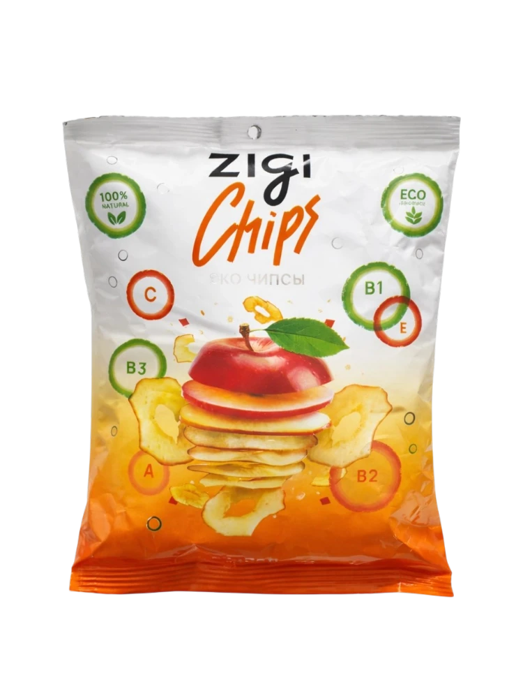 ЧИПСЫ ZIGI CHIPS 30ГР ЭКО ЯБЛОКО
