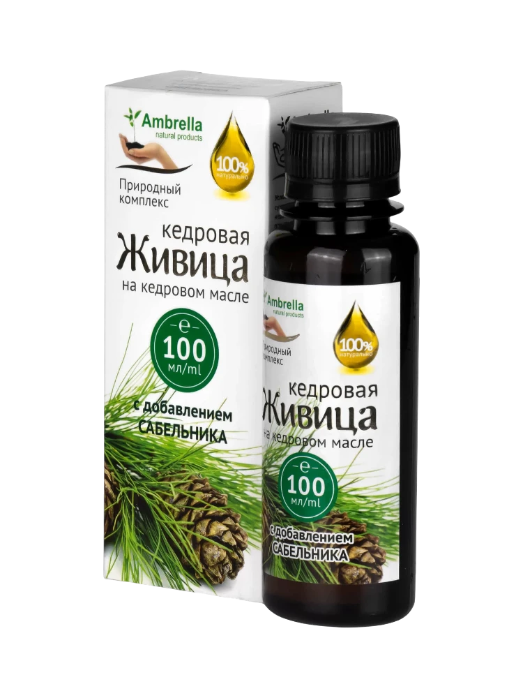 Живица кедровая (30%) на кедровом масле с сабельником 100мл.