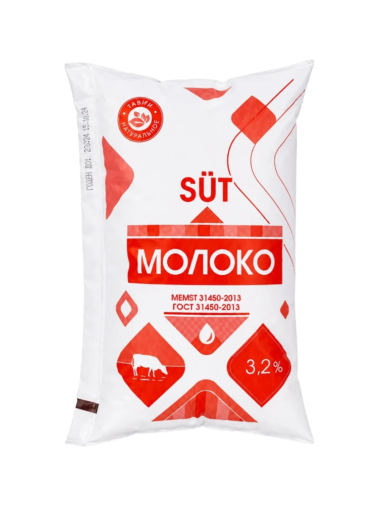 МОЛОКО ГОСТ 900Г ПАСТЕРИЗОВАННОЕ 3,2%