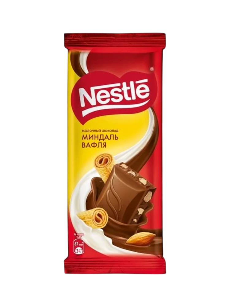 ШОКОЛАД NESTLE 90/82Г МОЛОЧНЫЙ/МИНДАЛЬ И ВАФЛЯ 