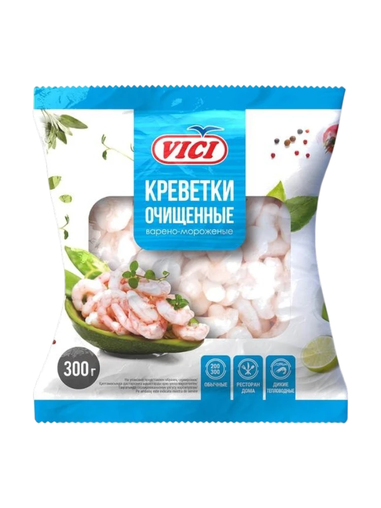 КРЕВЕТКИ VICI 300Г 150/250 ОЧИЩЕННЫЕ