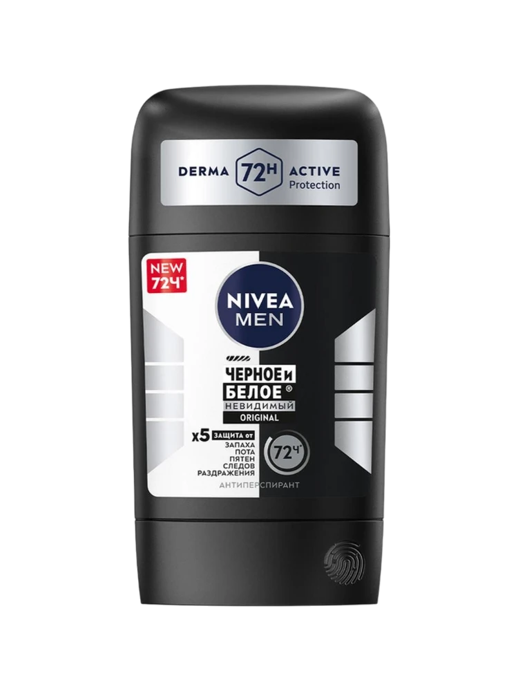 АНТИПЕРСПИРАНT NIVEA MEN BLACK&WHITE INVISIBLE EPIC NIGHT СТИК 50МЛ