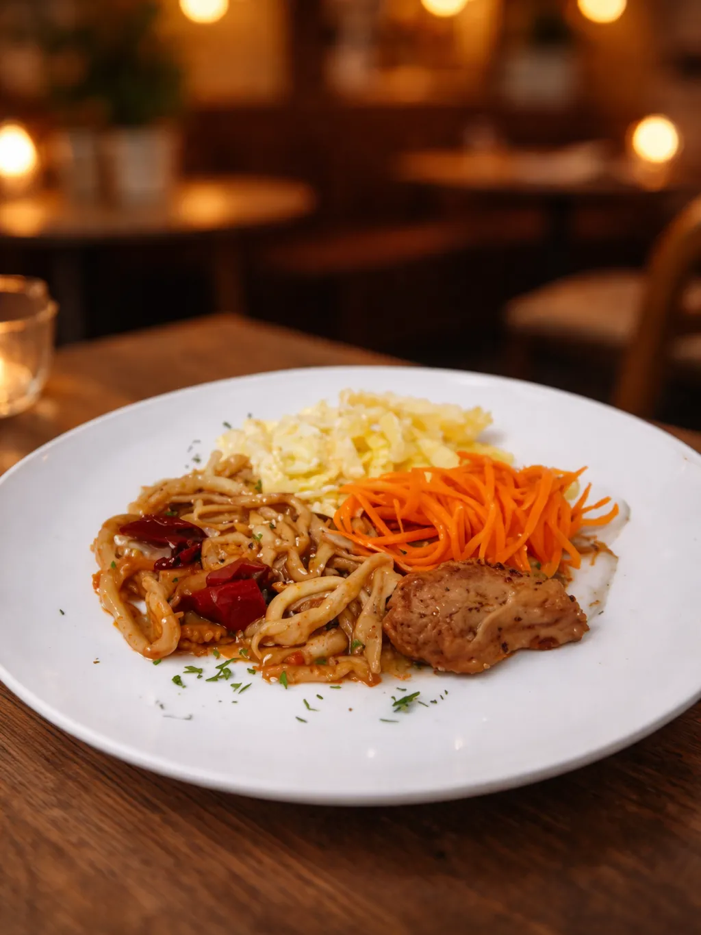 Лагман жареный с курицей(350гр)  от "Медведь"