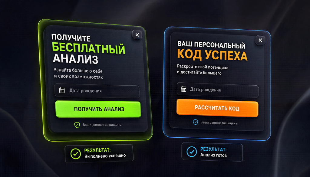 Попапы для сбора дат рождения — примеры FOAM и OCTAVE999