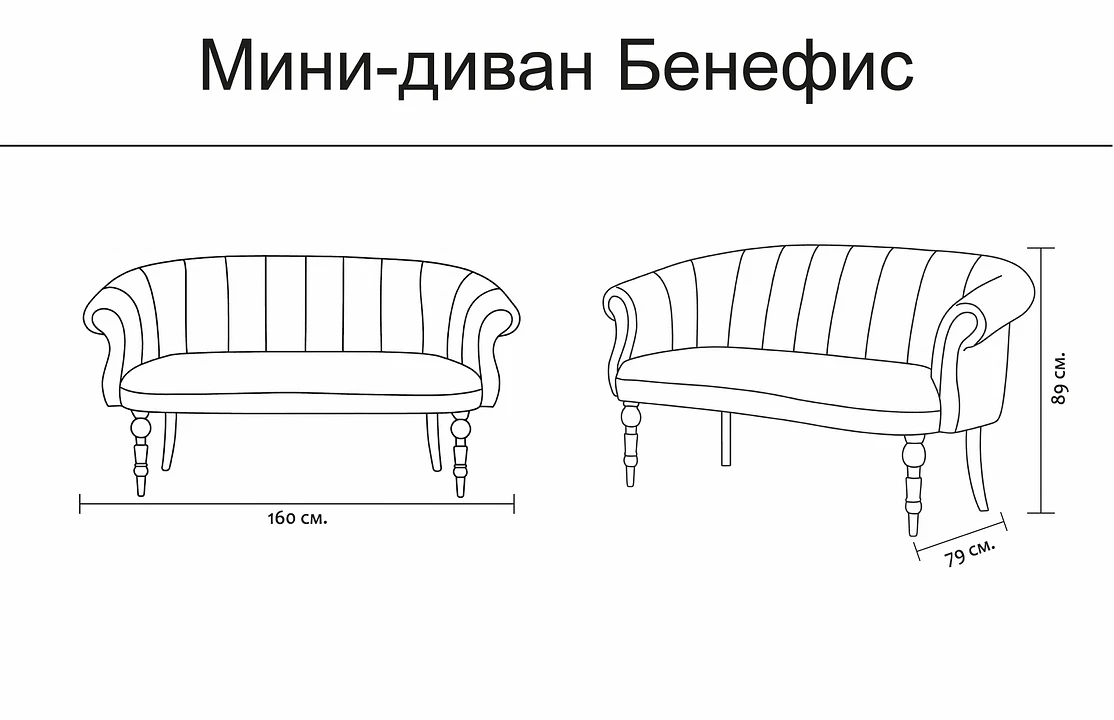 Размеры модели Бенифис – Оkki мебель
