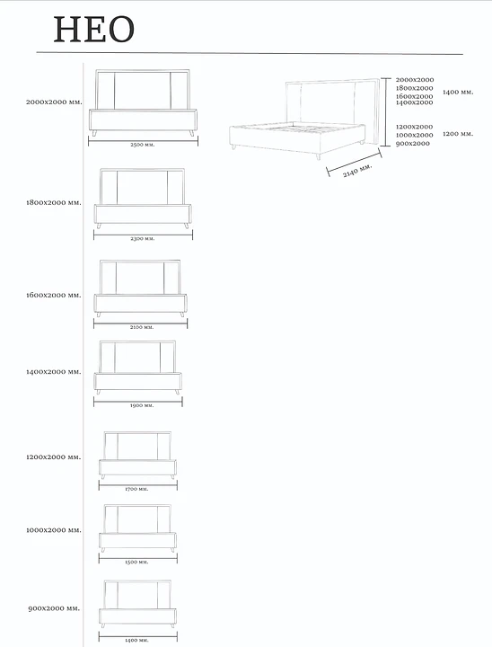 Размеры модели Нео – Оkki мебель